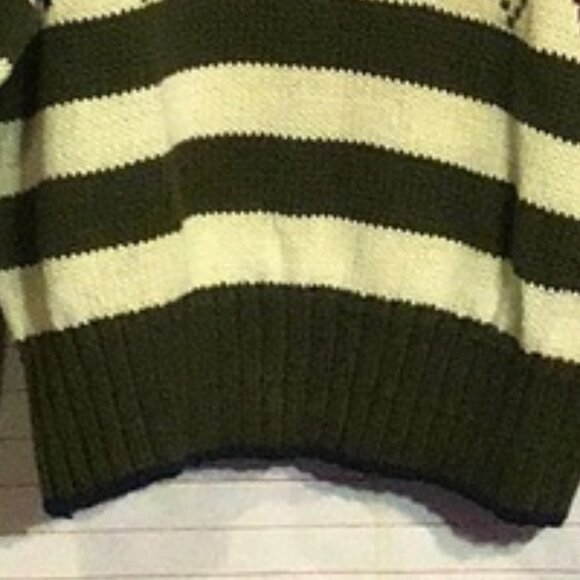 LIZ SPORT woman’s sweater,  M.  petite,  green stripes ... - Picture 5 of 8